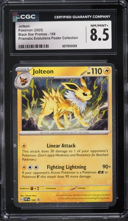 2025 Pokemon SV Promo Prismatic Evolutions Poster Collection Jolteon #169 CGC 8.5 NM-MT+