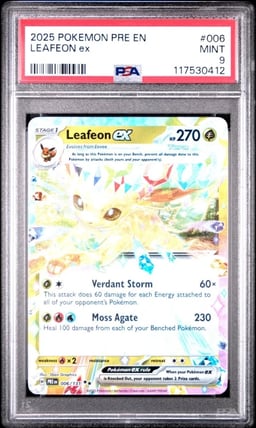 2025 POKEMON PRE EN-PRISMATIC EVOLUTIONS #006 LEAFEON EX PSA 9
