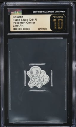 2017 Pokemon Center Flake Seals Line Art Squirtle CGC 10 PRISTINE