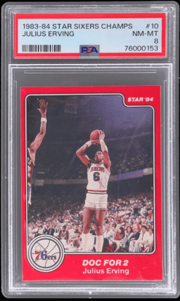 1983 Star Sixers Champs Julius Erving #10 PSA 8