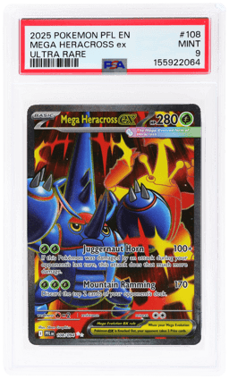 2025 Pokemon Phantasmal Flames Ultra Rare Mega Heracross Ex #108 PSA 9