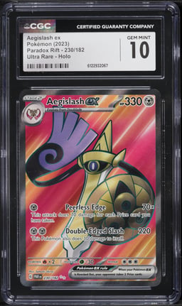 2023 Pokemon Scarlet & Violet Paradox Rift Full Art Aegislash ex #230 CGC 10 GEM MINT