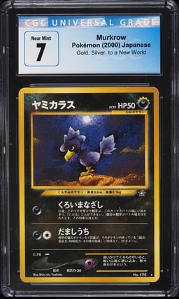 2000 Pokemon Japanese Gold Silver To A New World Murkrow #198 CGC 7 NRMT