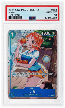2024 One Piece Premium Booster Card Japanese Holofoil Nami #P-O53 PSA 10