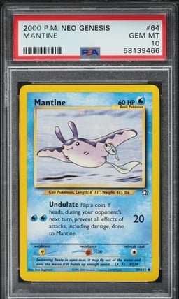 2000 Pokemon Neo Genesis Mantine #64 PSA 10 GEM MINT
