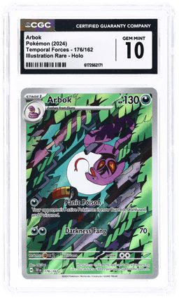 2024 Pokemon Scarlet and Violet Temporal Forces Illustration Rare Arbok #176 CGC 10