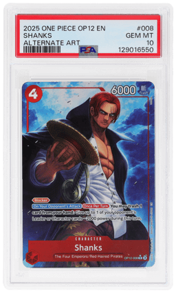 2025 One Piece Legacy of the Master Alternate Art Shanks #OP12-008 PSA 10
