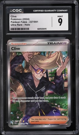 2024 Pokemon Scarlet & Violet Paldean Fates Full Art Clive #227 CGC 9 MINT