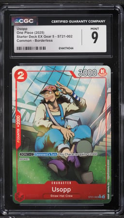 2025 One Piece Starter Deck EX Gear 5 Borderless Alt Art Usopp #ST21-002 CGC 9 MINT