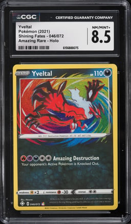 2021 Pokemon Sword & Shield Shining Fates Amazing Rare Yveltal #46 CGC 8.5 NM-MT+