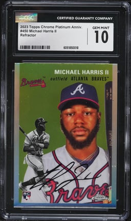 2023 Topps Chrome Platinum Anniversary Refractor Michael Harris II ROOKIE #450 CGC 10 GEM MINT