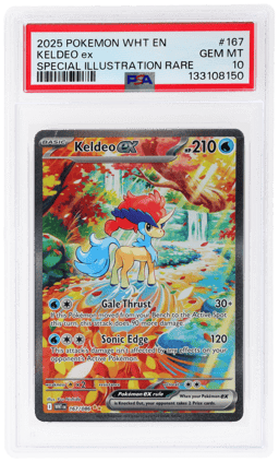 2025 Pokemon Scarlet and Violet White Flare Special Illustration Rare Keldeo Ex #167 PSA 10