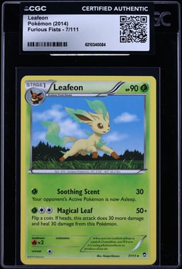 2014 Pokemon Furious Fists Leafeon #7 CGC AUTH