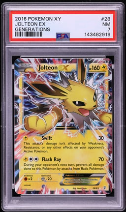 2016 Pokemon XY Generations Jolteon EX #28 PSA 7 NRMT