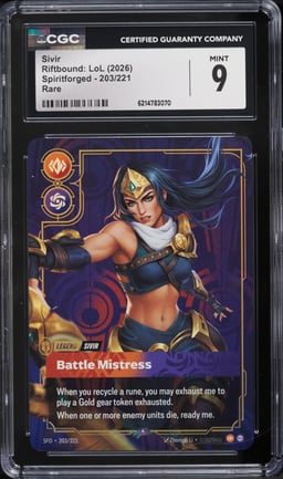 2026 Riftbound League Of Legends LoL Spiritforged Sivir #203 CGC 9 MINT