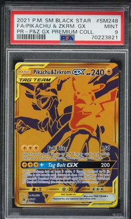 2021 Pokemon SM Promo Premium Full Art Pikachu & Zekrom GX #SM248 PSA 9 MINT