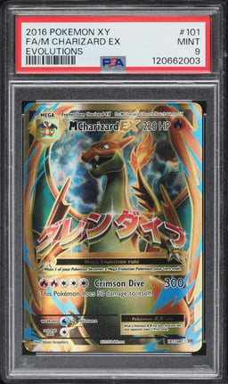 2016 Pokemon XY Evolutions Full Art M Charizard EX #101 PSA 9 MINT