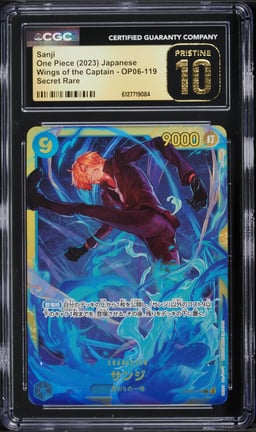 2023 One Piece Japanese Wings Of The Captain Sanji #OP06-119 CGC 10 PRISTINE