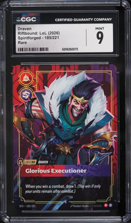 2026 Riftbound League Of Legends LoL Spiritforged Draven #185 CGC 9 MINT