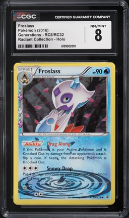 2016 Pokemon XY Generations Radiant Collection Holo Froslass #RC8 CGC 8 NM-MT