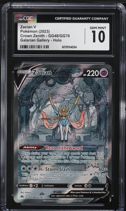 2023 Pokemon SWSH Crown Zenith Galarian Gallery Full Art Zacian V #GG48 CGC 10