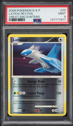 2008 Pokemon Diamond & Pearl Great Encounters Reverse Holo Latios #23 PSA 9 MINT