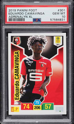 2019 Panini Foot Adrenalyn XL Eduardo Camavinga ROOKIE #301 PSA 10 GEM MINT