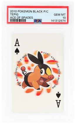 2010 Pokemon Black Version Playing Cards Ace of Spades Tepig PSA 10