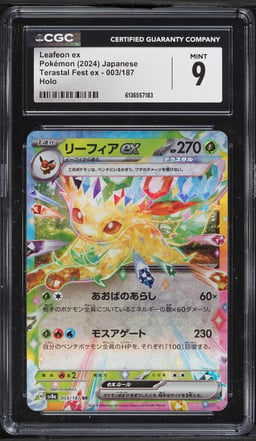 2024 Pokemon Japanese Scarlet & Violet Terastal Fest Ex Holo Leafeon Ex #3 CGC 9 MINT