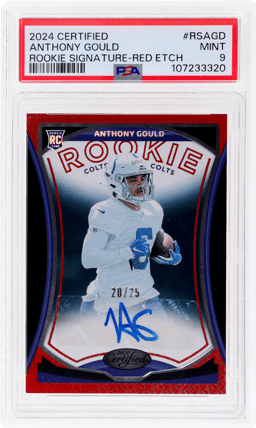 2024 Panini Certified Rookie Signature Red Etch Anthony Gould #RS-AGD 20/25 PSA 9