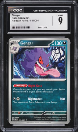 2024 Pokemon Scarlet & Violet Paldean Fates Gengar #57 CGC 9 MINT