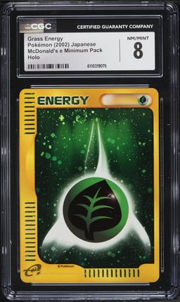 2002 Pokemon Japanese McDonald's E Minimum Holo Grass Energy CGC 8 NM-MT
