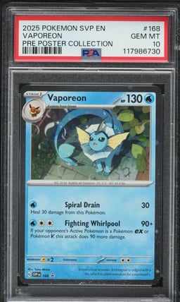 2025 Pokemon SV Black Star Promo Poster Collection Vaporeon #168 PSA 10 GEM MINT