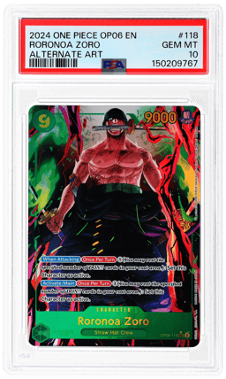 2024 One Piece Wings of the Captain Alternate Art Roronoa Zoro #OP06118 PSA 10