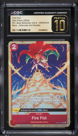 2024 One Piece Premium Collection Best Selection Volume 2 Fire Fist #OP05-019 CGC 10 PRISTINE