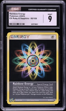 2003 Pokemon EX Ruby & Sapphire Rainbow Energy #95 CGC 9 MINT