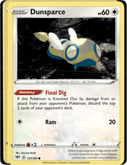 2020 Dunsparce #137 Darkness Ablaze