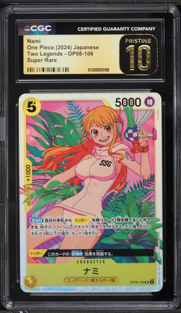 2024 One Piece Japanese Two Legends SR Nami #OP08-106 CGC 10 PRISTINE