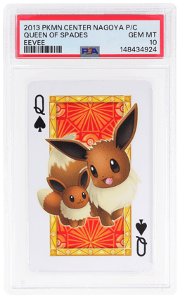 2013 Pokemon Center Nagoya Playing Cards Eevee Queen of Spades PSA 10