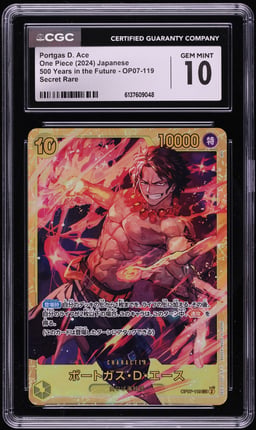 2024 One Piece Japanese 500 Years In The Future SEC Portgas D. Ace #OP07-119 CGC 10 GEM MINT