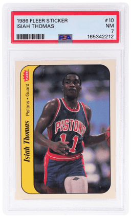 1986 Fleer Stickers Isiah Thomas #10 PSA 7