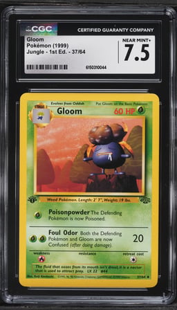 1999 Pokemon Jungle 1st Edition Gloom #37 CGC 7.5 NRMT+