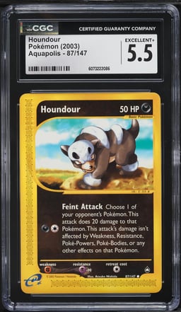 2003 Pokemon Aquapolis Houndour #87 CGC 5.5 EX+