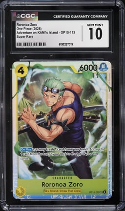 2026 One Piece Adventure On KAMI's Island SR Roronoa Zoro #OP15-113 CGC 10 GEM MINT