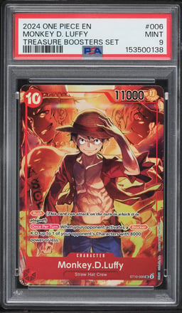 2024 One Piece Treasure Booster Set SR Alt Art Monkey D. Luffy #ST10-006 PSA 9 MINT