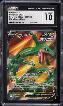 2021 Pokemon Sword & Shield Evolving Skies Full Art Rayquaza V #193 CGC 10 GEM MINT