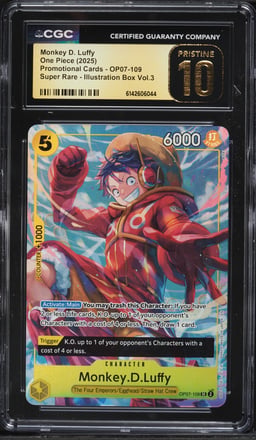 2025 One Piece Promo Illustration Box Volume 3 Alt Art Monkey D. Luffy #OP07-109 CGC 10