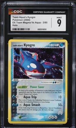 2004 Pokemon EX Team Magma Vs Aqua Holo Team Aqua's Kyogre #3 CGC 9 MINT