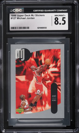 1998 Upper Deck MJ Stickers Michael Jordan #127 CGC 8.5 NM-MT+