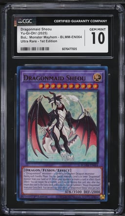 2025 Yu-Gi-Oh! BLMM 1st Edition Ultra Rare Dragonmaid Sheou #BLMM-EN064 CGC 10